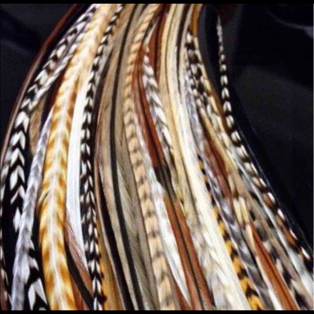 25 Natural Feather Extensions long 7”-12”